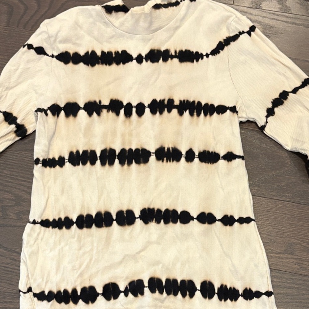 Weekday Black and Cream Tie-Dye Long Sleeve Top